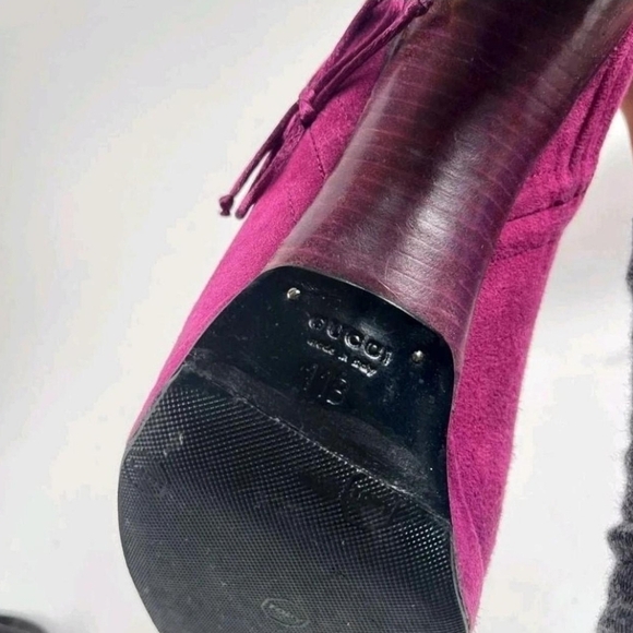 Gucci Tom Ford Collection 2004 Purple Suede Slouch Boots Women’s Size 10 - Picture 6 of 10